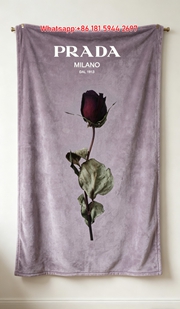 Prada Dried Rose Purple Background Print Flannel Throw Blanket IMG_2810
